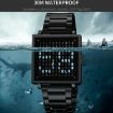 SKMEI Silver Steel Band Men's Square Electronic Watch - Multi-function Display - 7