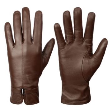 Women's XL Coffee Sheepskin Wool Fleece Lined Touchscreen Snow Gloves - 1