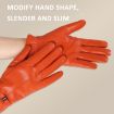 OZERO Women Sheepskin Warm Gloves, Fleece Lined, Size L, Red - 3