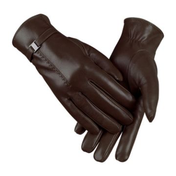 OZERO Women Sheepskin Gloves, Fleece Lined, Split Finger, Size L, Red Coffee - 1
