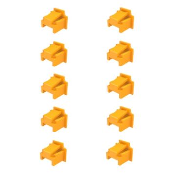 RJ45 Network Port Dust Plug Set - 10pcs Yellow Cable Protection Cover - 1