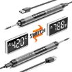 USB Digital Display Soldering Iron Set, 5-Speed Temp Adjustable, Gray - 2