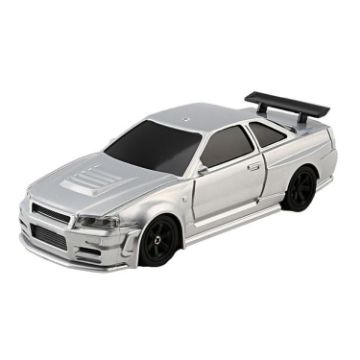 1:43 Scale Silver GTR Remote Control Car with Gyroscope - 4WD Drifting - 1