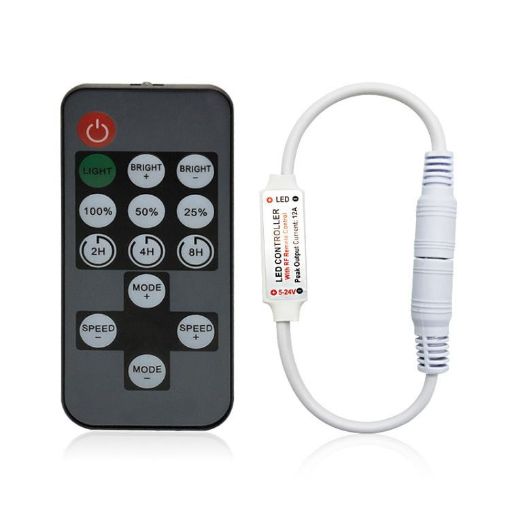 RF Single Color Timer Dimmer LED Strip Controller - 14 Keys - 1
