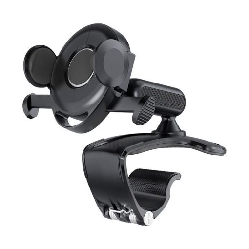 Black Car Dashboard Sun Visor Phone Mount Holder Navigation Bracket - 1
