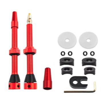 60mm Red A Mountain Road Bike Tubeless French Vacuum Valve - 1