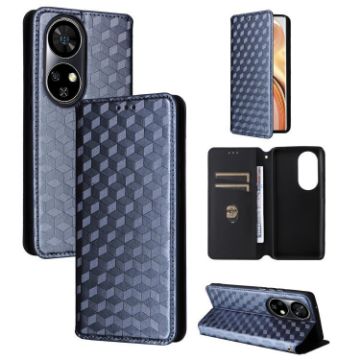 Ulefone Note 17 Pro Blue Flip Leather Phone Case with Cubic Grid Texture - 1