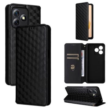Ulefone Note 18 Pro/Ultra Flip Leather Case Black - Cubic Grid Texture - 1