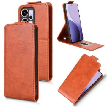 OPPO Reno14 Pro Global Magnetic Flip Leather Case with Buckle - Brown - 1