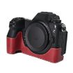 Nikon Z6III Wine Red Litchi Texture PU Leather Camera Half Case Base - 2