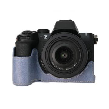 Nikon Z50II Blue Litchi Texture PU Leather Camera Half Case Base - 1