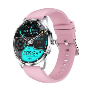 H77 1.43" AMOLED Smart Watch IP67 Waterproof BT Call - Pink - 1