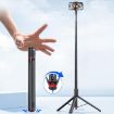 TT01 1.77m Auto Pop Open Tripod & Magnetic Remote Selfie Stick (Black) - 1