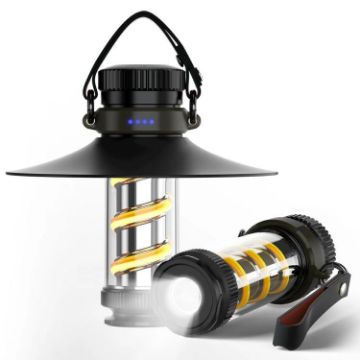 KXK-818 Black Outdoor Emergency Lamp - Portable Camping Tent Lantern - 1