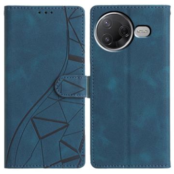 Xiaomi Poco F7 Pro/Ultra Blue Triangles Embossed Leather Phone Case - 1