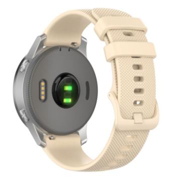 18mm Beige Silicone Watch Band for Garmin Venu 2S/Move 3S/Active S - 1