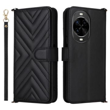 Huawei nova 14 5G Leather Phone Case with 6 Card Slots & Wrist Strap - 1