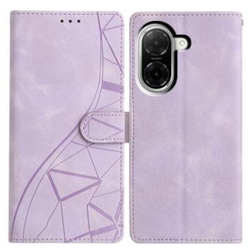 Redmi A5 4G Purple Leather Phone Case - Triangles Embossed 173.3mm - 1