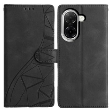 Redmi A5 4G 173.3mm Black Triangles Embossed Leather Phone Case - 1