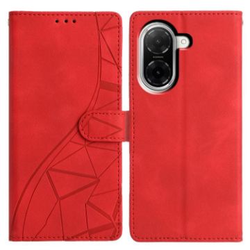 Redmi A5 4G Triangles Embossed Leather Phone Case Red 173.3mm - 1