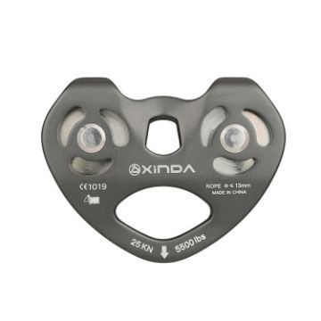 XINDA XD-Q9676 Gray Double Axle Pulley for Outdoor Rope Crossing - 1