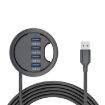 USB3.0 Desk Grommet Splitter HUB Dock Station, 4 Ports, 1.2m Cable - 1
