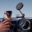 Magnetic Car Phone Holder - Folding Stand for Center Console (Silver) - 2
