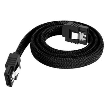 0.5m SATA3.0 Aluminum Foil Shield Braided Hard Drive Power Cable (Black) - 1