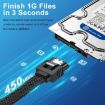0.5m SATA3.0 Aluminum Foil Shield Braided Hard Drive Power Cable (Black) - 6