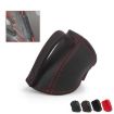 Racing Car Seat Safety Belt Buckle Limiter Guard - Leather Red Line - 2