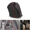 Racing Car Seat Safety Belt Buckle Limiter Guard - Leather Red Line - 5
