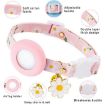 Luminous Green Silicone AirTag Pet Collar with Bell & Daisy Cover - 4