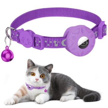 AirTag Tracker Silicone Case for Pets - Reflective Stars & Moon Collar - 1