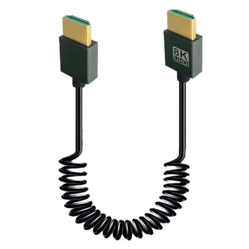 8K 60Hz HDMI 2.1 Spring Cable 0.5m Straight Head - 1