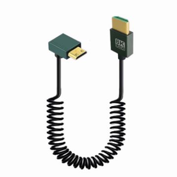 8K 60Hz HDMI 2.1 Spring Cable 0.5m Mini HDMI Reverse Bend - 1