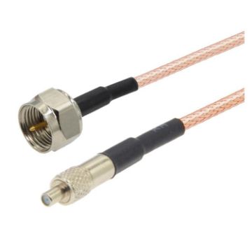10cm F Male to TS9 Female RG316 Coaxial RF Jumper Cable - 1