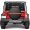 15" Thickened Imitation Leather Spare Tire Cover w/ Reflective Stripes - 2