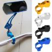 Motorcycle Rear View Mirror Bracket Holder Clamp E-Bike Mount Black - 2
