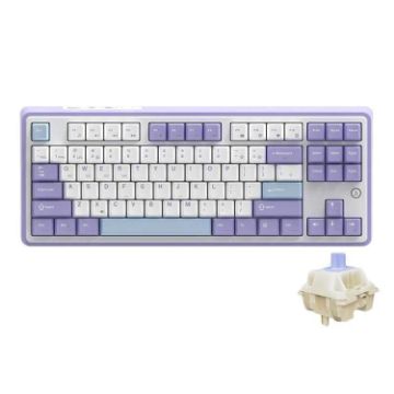 Ajazz AK870 Wireless Bluetooth Mechanical Keyboard RGB Hot Swap Purple - 1