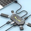 USB 2.0 Hub Splitter with Colorful Light, Type-C Dock, 1.2m (White) - 2