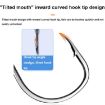 10pcs Crooked Mouth Barbed Sea Fishing Hooks 4/0 for Lure & Shrimp - 4