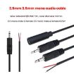 2.5mm Male Mono Cable 2Pin AUX Speaker Audio Power Cord 25cm Length - 4