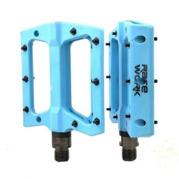 RACEWORK RK091 Mountain Bike Nylon Fiber Anti-slip Pedals - Blue Pair - 1