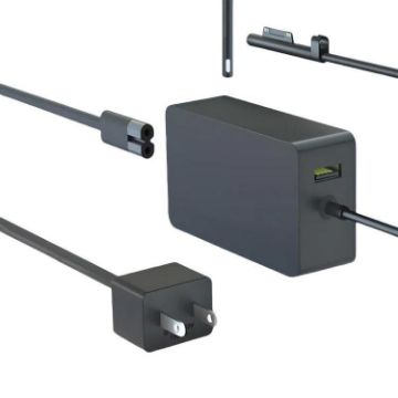 Microsoft Surface Laptop 65W Charger with 5V USB-A Port, US Plug Adapter - 1