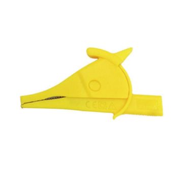 Yellow 4mm Banana Jack Multimeter Crocodile Clip Insulated Test Pen Clip - 1