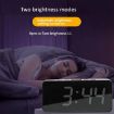 LED Mirror Digital Clock, Type-C Port, 18650 Battery Slot, White - 5
