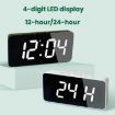 LED Mirror Digital Clock, Type-C Port, 18650 Battery Slot, White+Blue - 2