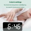 LED Mirror Digital Clock, Type-C Port, 18650 Battery Slot, White+Blue - 3