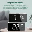 LED Mirror Digital Clock, Type-C Port, 18650 Battery Slot, White+Blue - 4