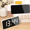 LED Mirror Digital Clock, Type-C Port, 18650 Battery Slot, White+Blue - 7